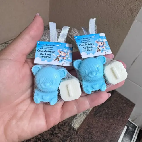 Sabonete Ursinho com Inicial Lembrancinha Maternidade