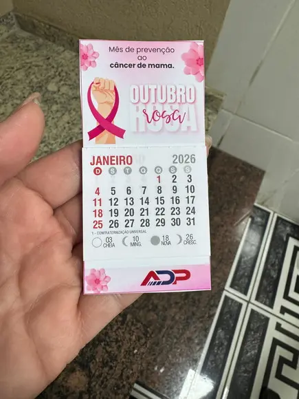 Calendário 2027 - Brinde Outubro Rosa