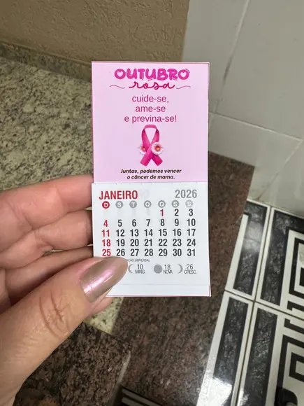 Calendário 2027 - Brinde Outubro Rosa