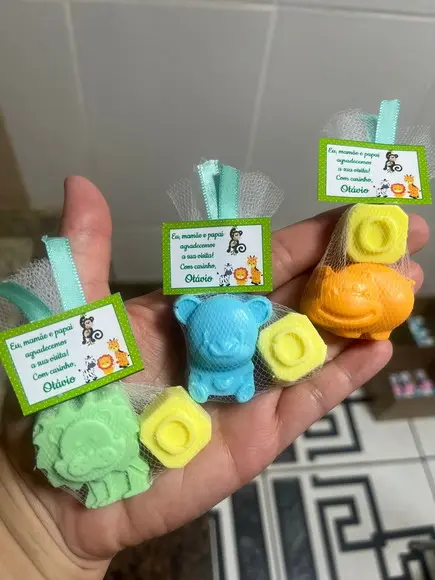 Sabonete de Safari e Inicial, Lembrancinha de Nascimento