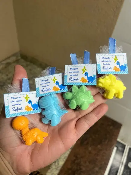Sabonete de Dinossauro Lembrancinha Chá de Fraldas