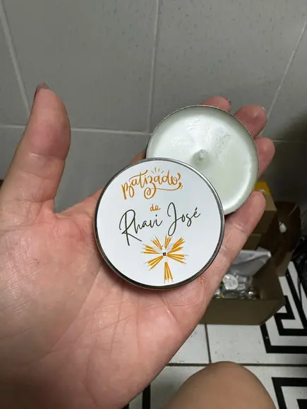 Vela Aromática Batizado Personalizada Lembrancinha Batismo