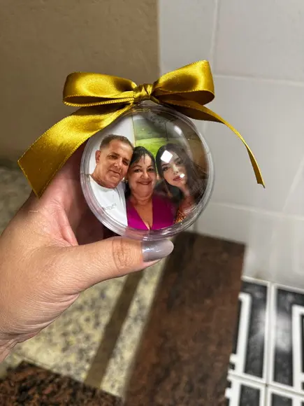 Bolinha de Natal Personalizada com Foto
