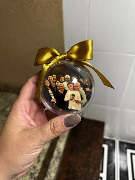 Bolinha de Natal Personalizada com Foto