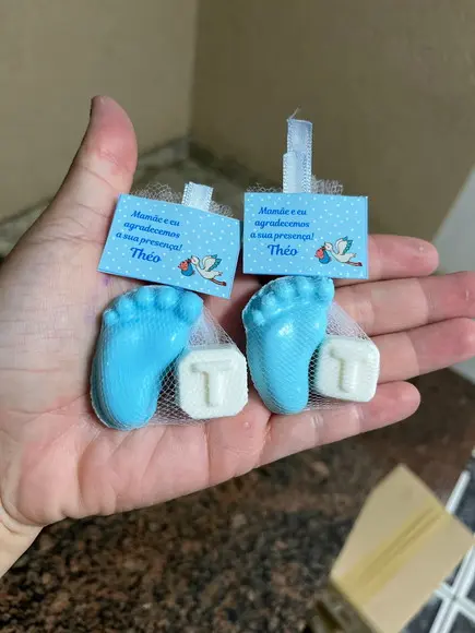 Sabonete de Pezinho com Inicial, Lembrancinha de Maternidade