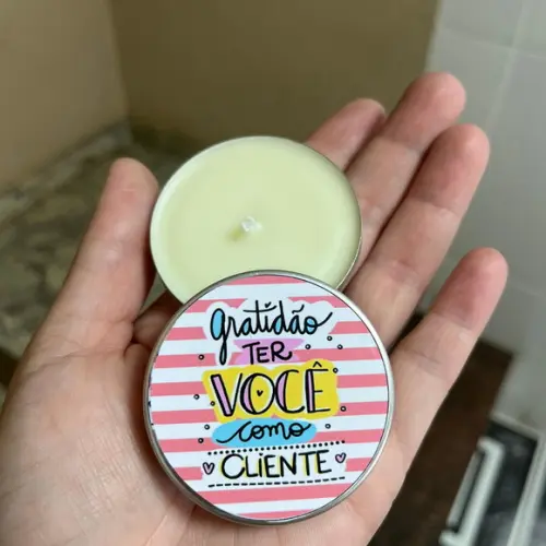 Latinha com Vela Aromática Nascimento, Lembrancinha