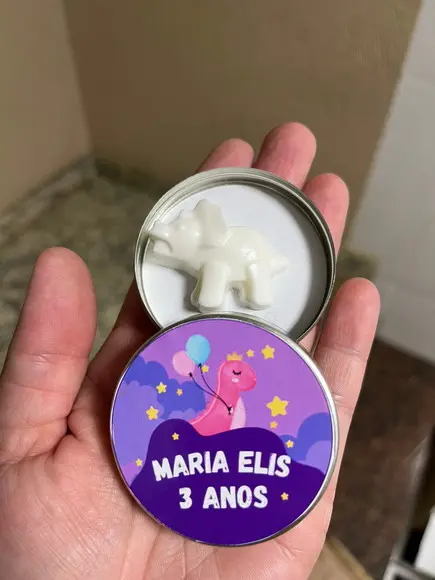 Latinha com Dinossauro, Sabonete de Dinossauro, Aniversário