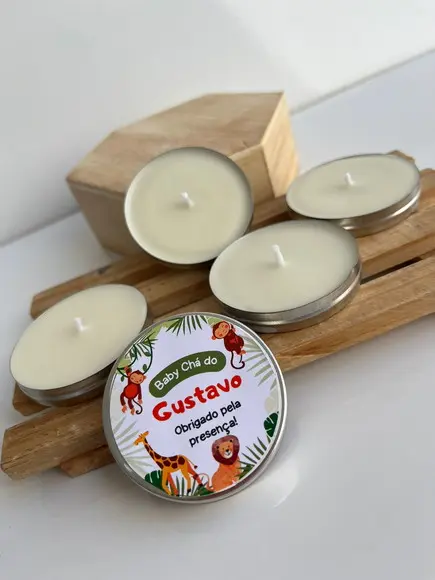 Latinha com Vela Aromática Personalizada, Aniversário, Chá