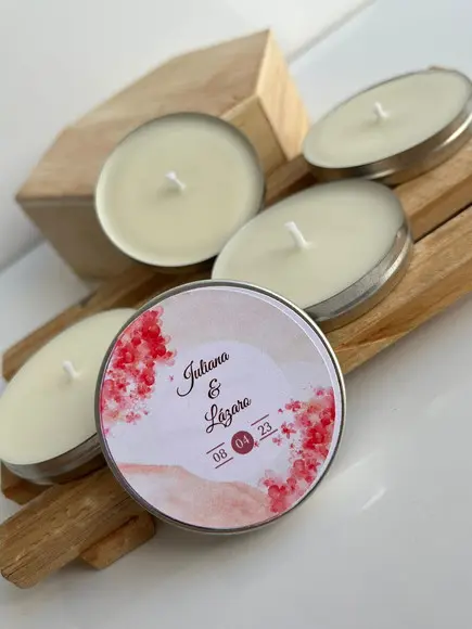 Latinha com Vela Aromática Personalizada, Casamento, Noivado