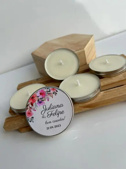 Latinha com Vela Aromática Personalizada, Casamento, Noivado