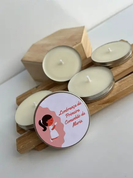 Latinha com Vela Aromática Personalizada, Batizado, Batismo
