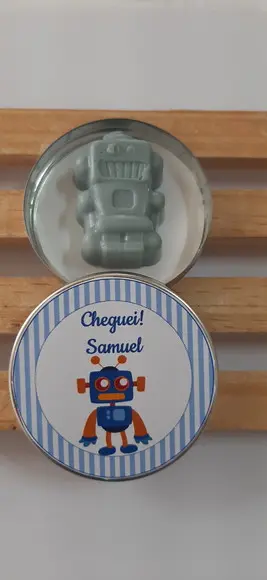 Latinha Com Sabonete De Robô, Robozinho, Lembrancinha
