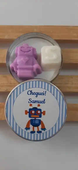 Latinha Com Sabonete De Robô, Robozinho, Lembrancinha, Letra