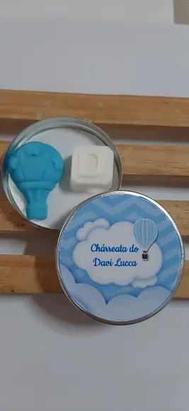 Latinha Com Balão E Inicial De Sabonete, Nascimento, Chá
