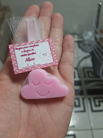 Sabonete Nuvem, Lembrancinha Chuva de Amor, Nascimento, Chá
