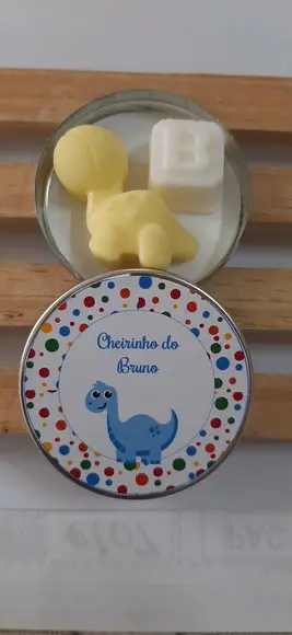 Latinha Com Sabonete De Dinossauro E Inicial, Lembrancinha