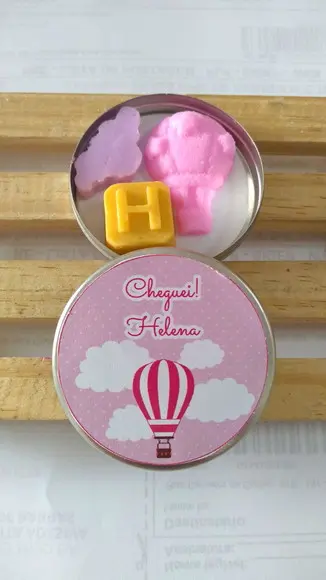Latinha Com Sabonete De Balão, Nuvem Letra Inicial