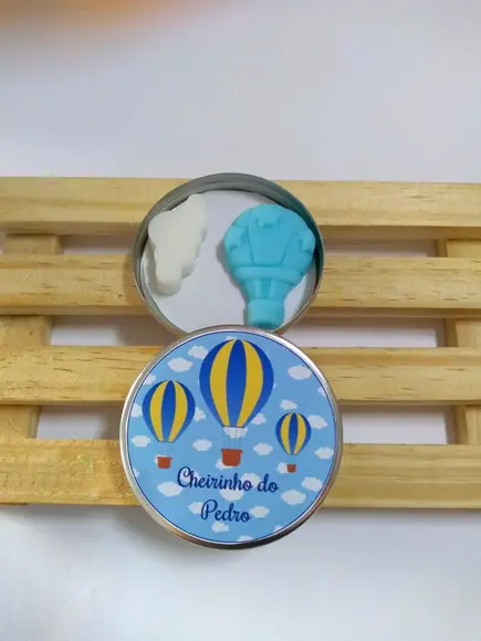 Latinha Com Balão E Nuvem, Lembrancinha Chá, Nascimento