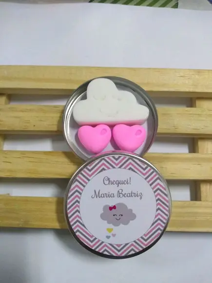 Latinha Com Nuvem, Chuva De Amor, Nascimento, Chá