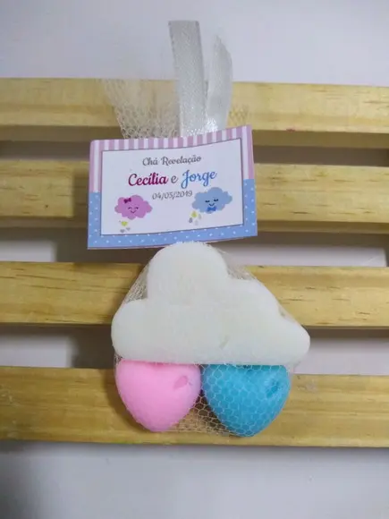 Sabonete Nuvem, Coração, Lembrancinha Chuva, Nascimento Chá