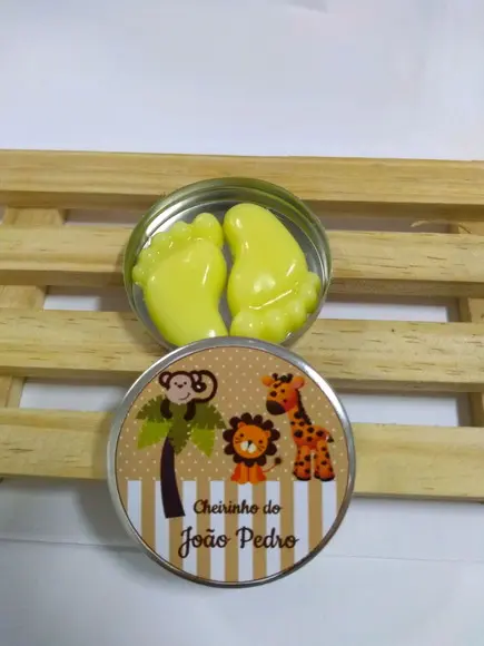 Latinha Com Sabonete De Pezinho, Lembrancinha Nascimento