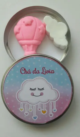 Latinha Com Balão E Nuvem, Lembrancinha De Nascimento