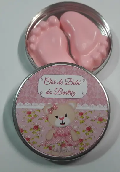 Latinha Com Mini Pezinho, Lembrancinha Maternidade