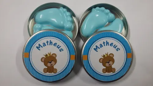 Latinha com Pezinhos, Lembrancinha Chá de Bebê