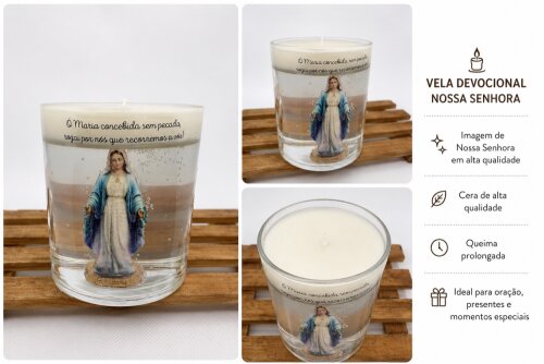 Vela Nossa Senhora das Graças | Presente Católico | Vela Religi