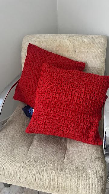 Capa de Almofada de crochê 40 X 40 cm mod.  LISA - Cópia - Cóp