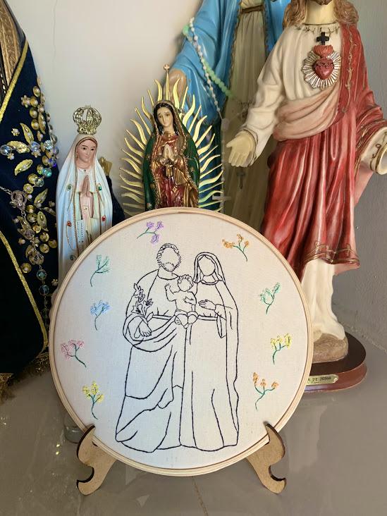 Bordado em Bastidor - Católicos - Sagrada Familia