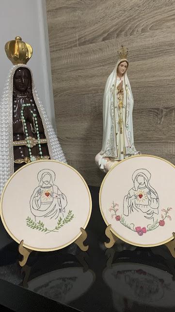 Bordado em Bastidor - Católicos - Imaculado Coração de Maria
