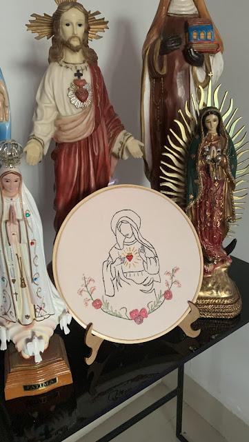 Bordado em Bastidor - Católicos - Imaculado Coração de Maria