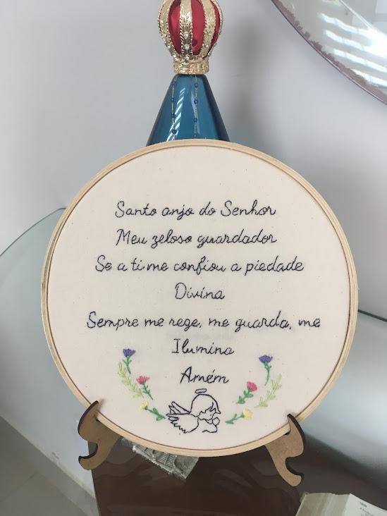 Bordado em Bastidor - Católicos - Oração Anjo da Guarda
