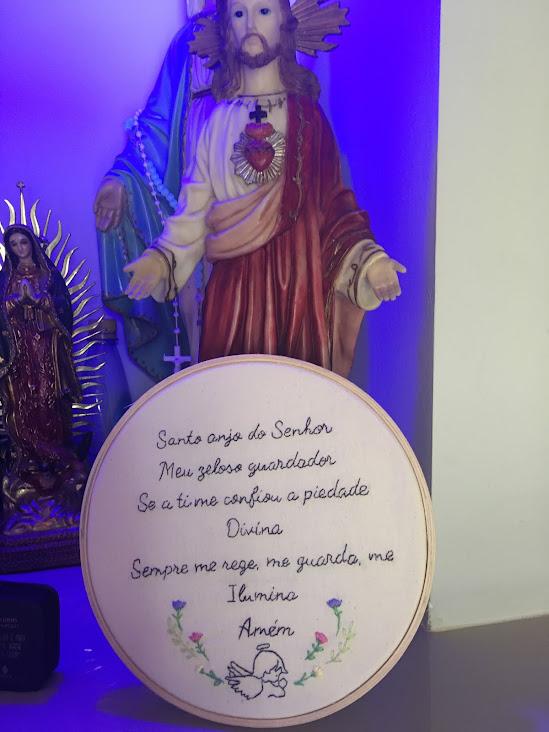 Bordado em Bastidor - Católicos - Oração Anjo da Guarda