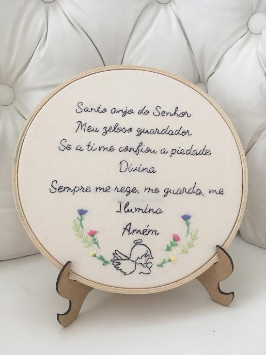 Bordado em Bastidor - Católicos - Oração Anjo da Guarda
