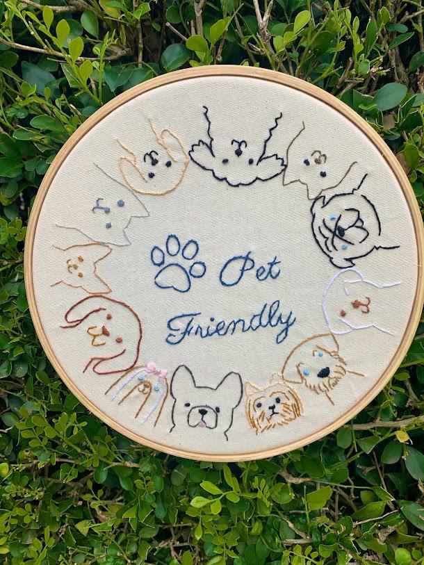 Bordado em Bastidor - Familia e Pets - Pet Friendly