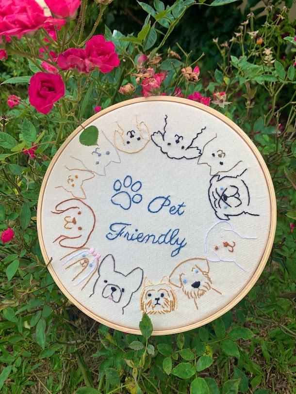 Bordado em Bastidor - Familia e Pets - Pet Friendly