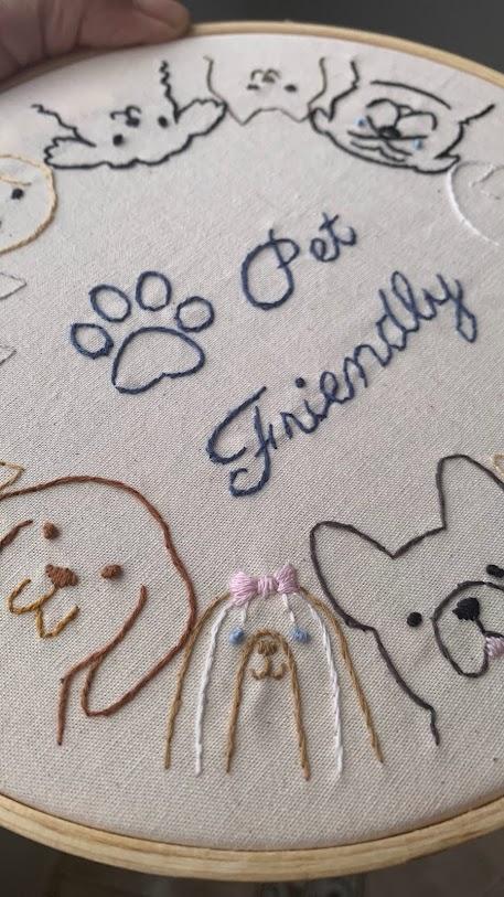 Bordado em Bastidor - Familia e Pets - Pet Friendly