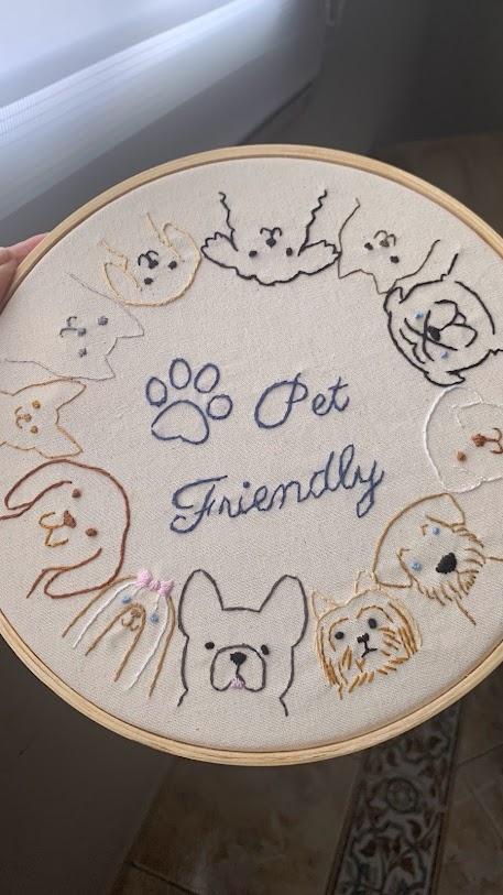 Bordado em Bastidor - Familia e Pets - Pet Friendly