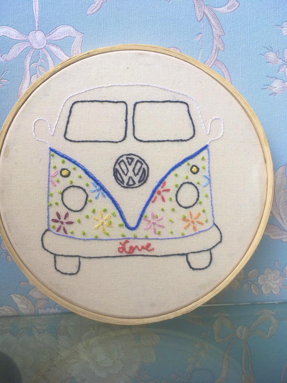 Bordado em Bastidor - Kombi Lovers