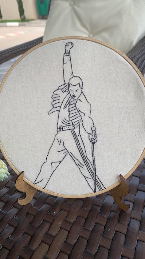 Bordado em Bastidor - Freddie Mercury