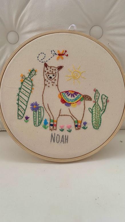 Bordado em Bastidor - Alpaca e Lhama - Noah