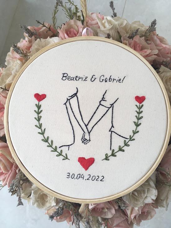 Bordado em Bastidor - Dia dos Namorados - Bodas e Datas de casal