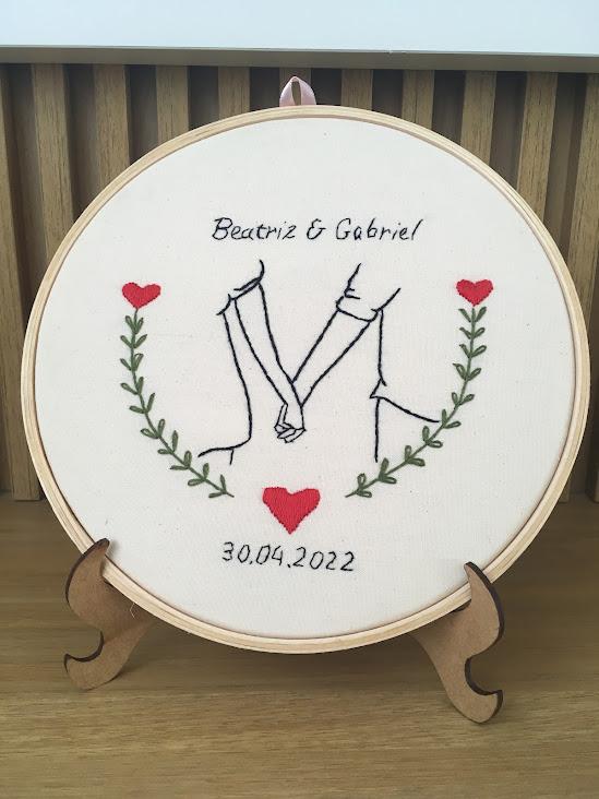Bordado em Bastidor - Dia dos Namorados - Bodas e Datas de casal