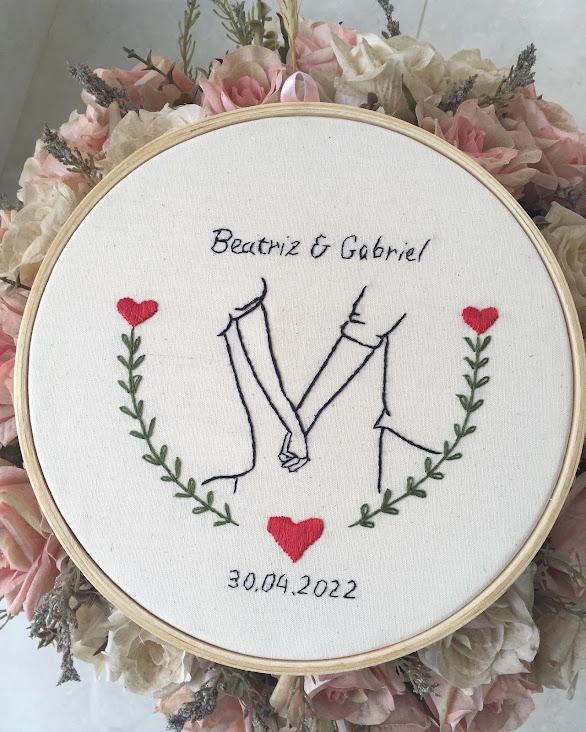 Bordado em Bastidor - Dia dos Namorados - Bodas e Datas de casal