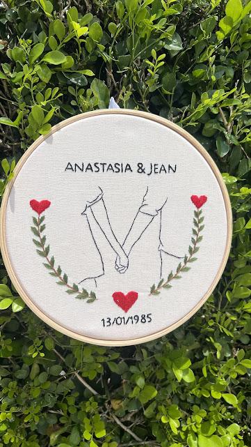Bordado em Bastidor - Dia dos Namorados - Bodas e Datas de casal