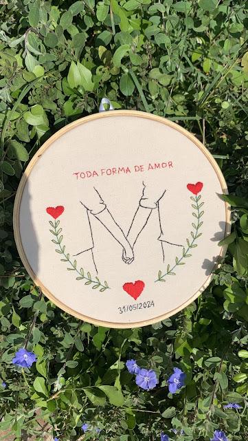 Bordado em Bastidor - Dia dos Namorados - Bodas e Datas de casal