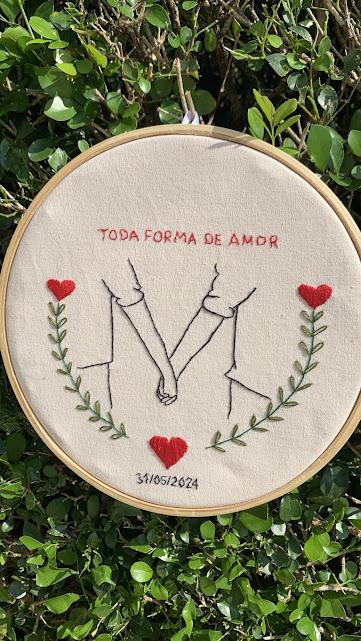 Bordado em Bastidor - Dia dos Namorados - Bodas e Datas de casal