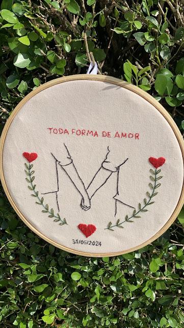 Bordado em Bastidor - Dia dos Namorados - Bodas e Datas de casal